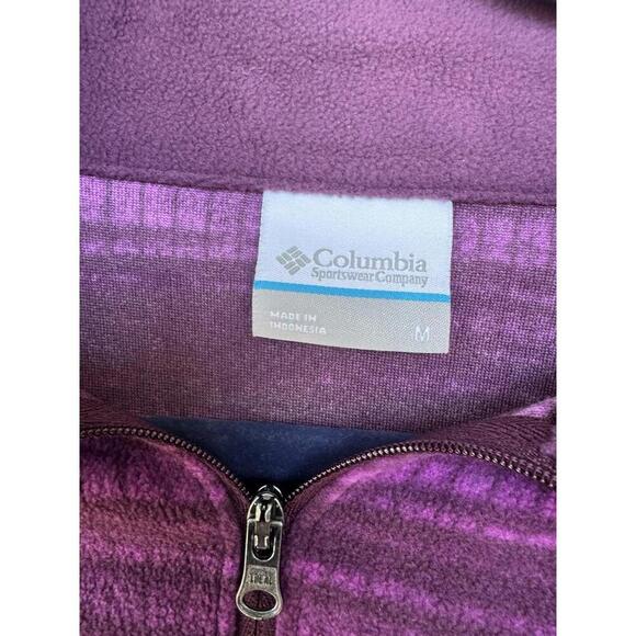 Columbia Women's Super soft Fleece 1/4 Zip Purple tie-dye ombre Med - Picture 2 of 4